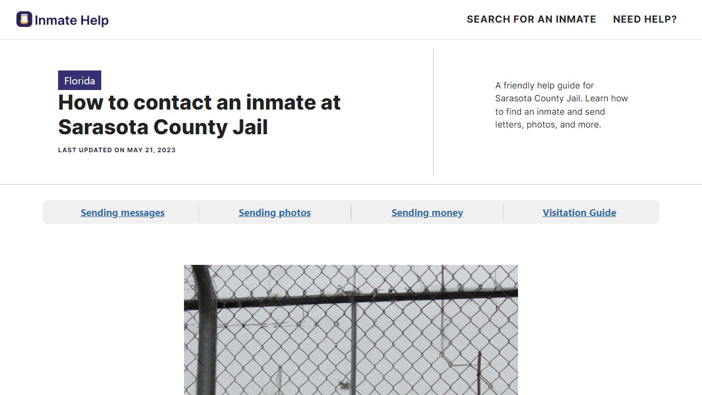 How to contact an inmate at Sarasota County Jail - Inmate Help