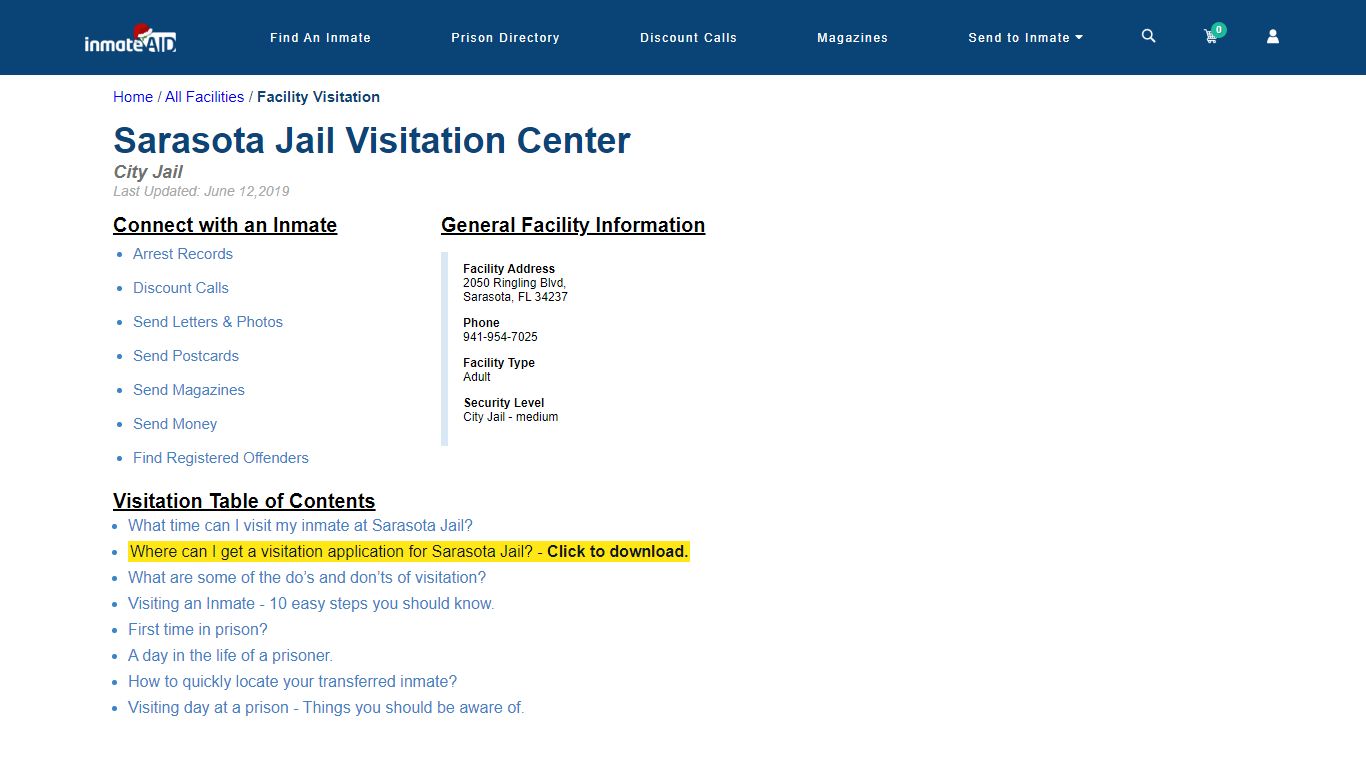 Sarasota Jail | Visitation, dress code & visiting hours - InmateAid
